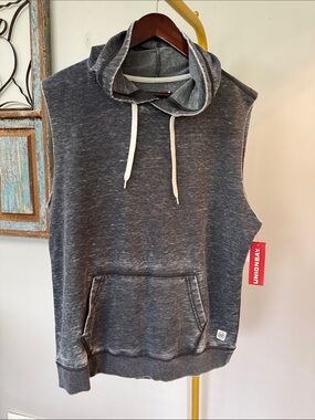 UNIONBAY Sleeveless Hoodie in Heather Charcoal NWT L